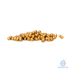 Драже для декора Золотые Mini Lux Pearls из молочного шоколада (Smet), 50г
