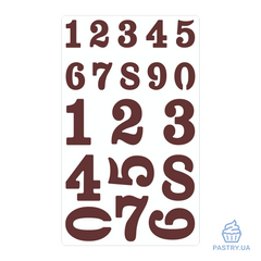 Stencils "Numbers 1" for chocolate decor (LeVanille)