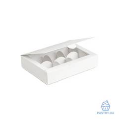Box for 6 Bonbons white 145×110×30mm (Vals)
