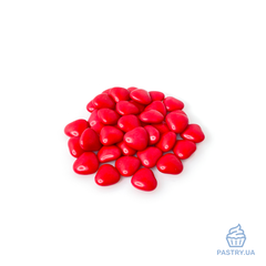 Сердечка – Червоні драже для декору з молочного шоколаду (Amarischia), 50г