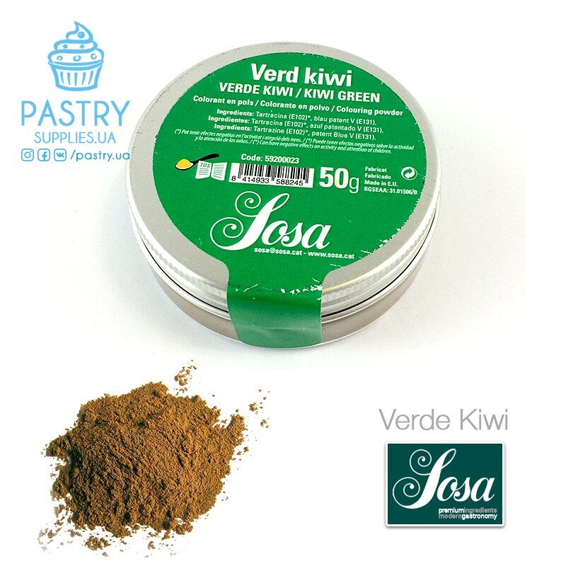 Kiwi Green hydrosoluble colouring powder (Sosa), 70g