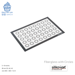 Fiberglass Baking Mat with Circles markup 595×395mm silicone (Silikomart)