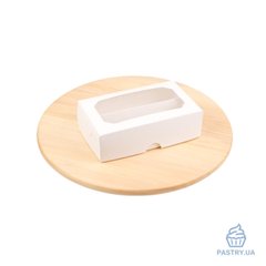 Коробка для Макарон с окошком белая 200×120×60мм (Vals)