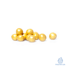 Драже для декора Золотые Lux Pearls из белого шоколада (Smet), 50г