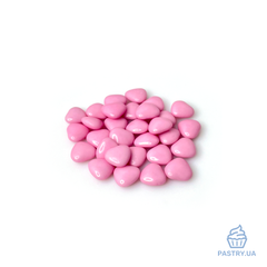 Hearts – Pink dragee for decoration, milk chocolate (Amarischia), 50g