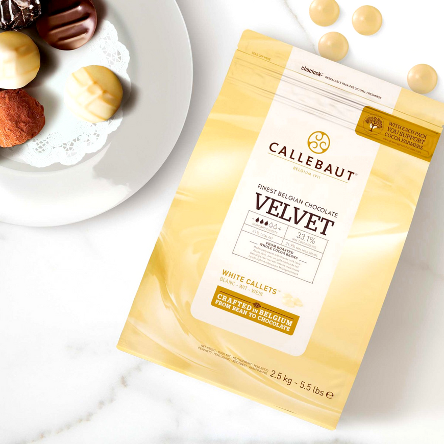 Шоколад Velvet білий 32% (Callebaut), 1кг