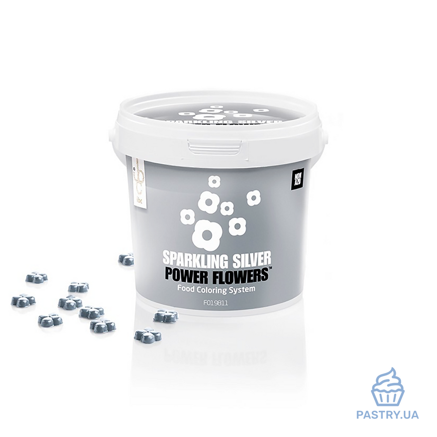 Sparkling Silver NON AZO Power Flowers™ liposoluble colouring (IBC), 5g