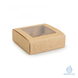 Box for 4 Bonbons with window 112×112×35mm craft (Vals)